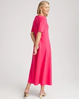 Elbow-Sleeved Maxi Dress