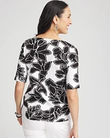 Pima Floral Bateau-Neck Tee