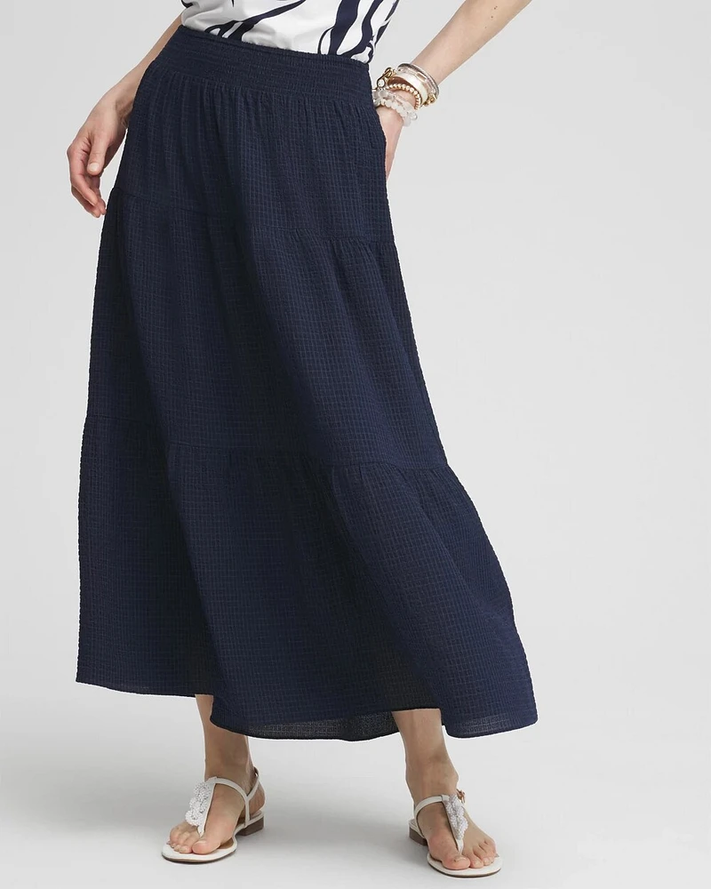 Smocked Waist Tiered Skirt