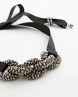Beaded Chain Ribbon Necklace