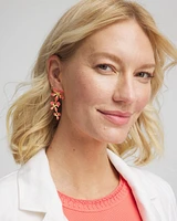 No Droop™ Coral Flower Drop Earrings