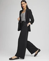 Crepe Pleated Wide-Leg Pants