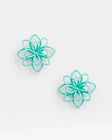 No Droop™ Teal  Flower Stud Earrings