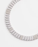 Silver Tone Pave Collar Necklace