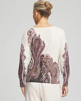 Metallic Paisley Pullover Sweater