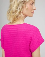 Cap Sleeve Textured Tee