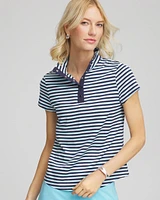 Zenergy® Striped UPF Mockneck Short-Sleeve Top