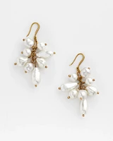 No Droop™ Faux-Pearl Cluster Earrings