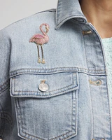 Pink Diamond-Effect Flamingo Brooch