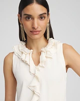 Ruffled Neck Sleeveless Blouse
