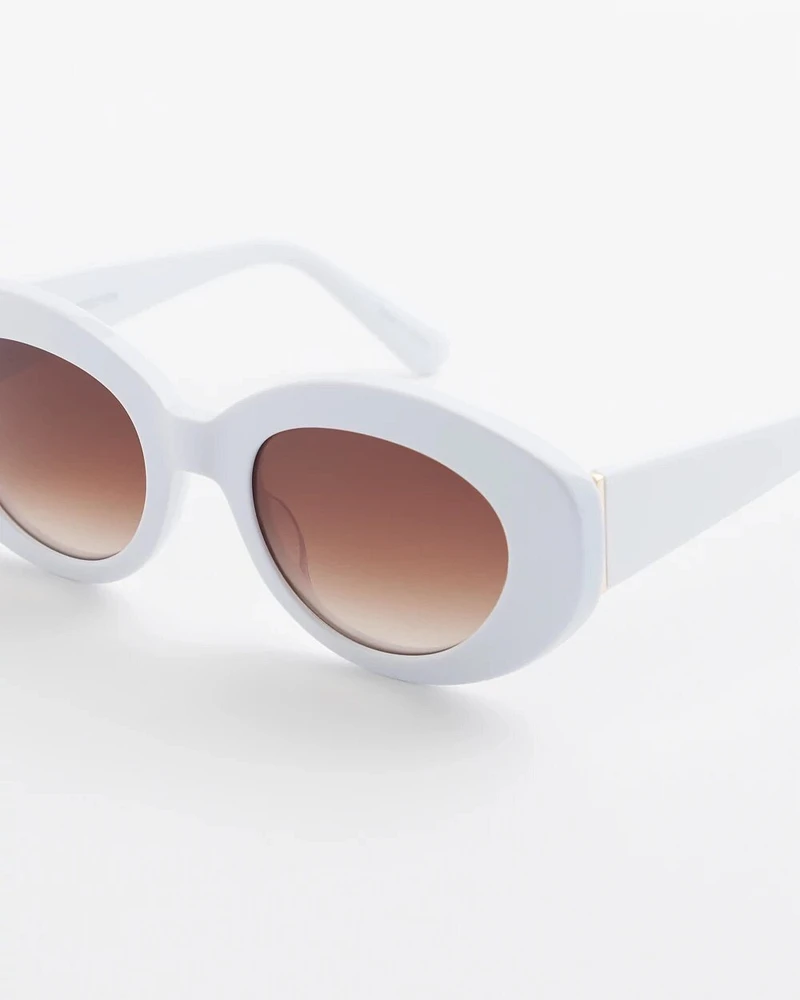 White Oval Sunglasses