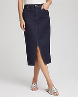 High-Rise Straight Stretch-Denim Skirt