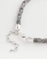 Silver Tone Twisted Coil Necklace