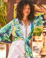 Tropical Tie-Front Kimono