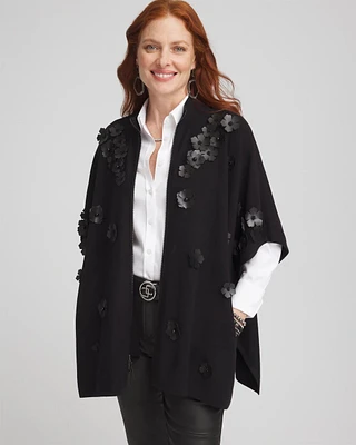 Floral Appliqué Ruana