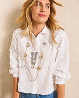 Floral Cotton Voile Collared Shirt