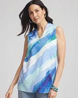Ocean Pima Sleeveless V-Neck Tunic