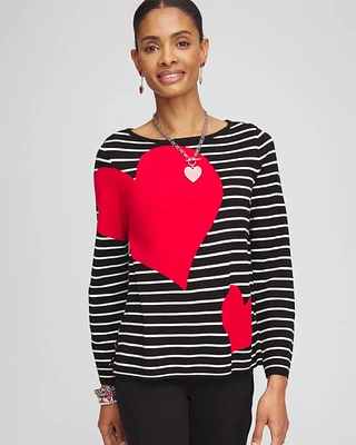 Valentine's Day Striped Pullover