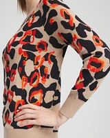 Embroidered Leopard Jacquard Sweater
