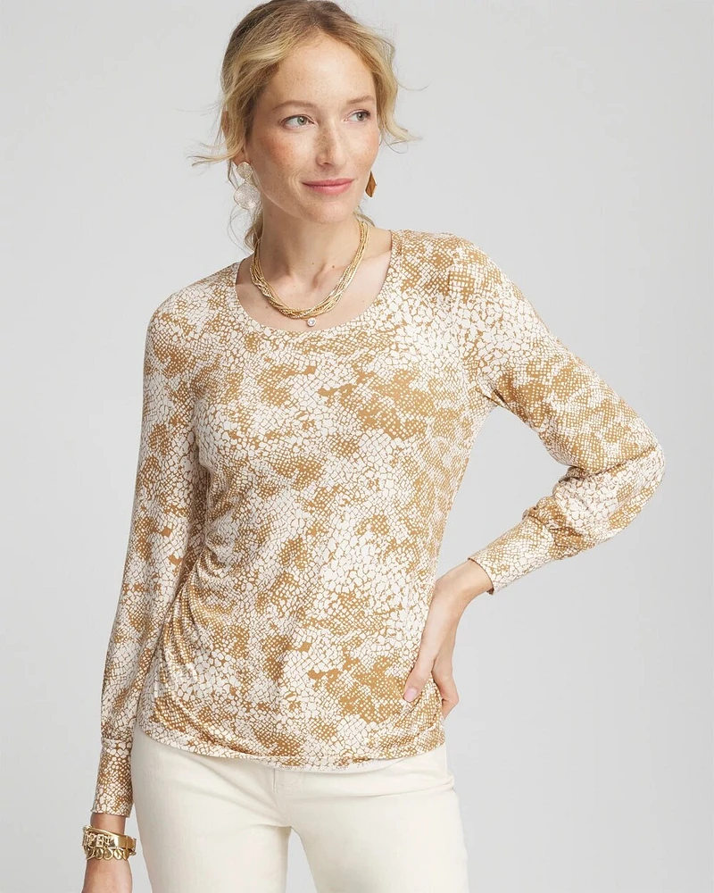 Touch of Cool™ Snake Shirred Layering Tee