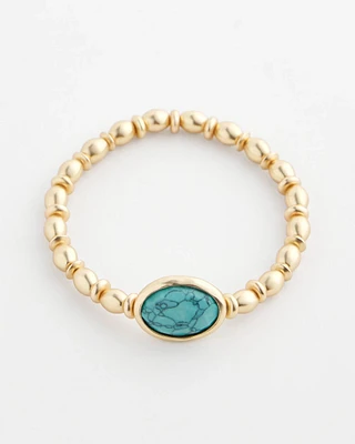 Turquoise Blue Agate Stretch Bracelet
