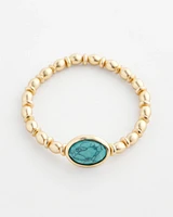 Turquoise Blue Agate Stretch Bracelet