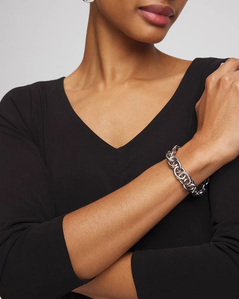 Silver-Tone Link Bracelet