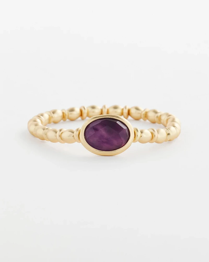 Purple Agate Stone Stretch Bracelet