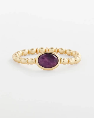 Purple Agate Stone Stretch Bracelet