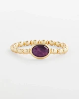 Purple Agate Stone Stretch Bracelet