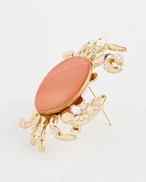 Genuine Seashell Crab Brooch