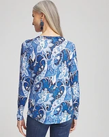 Paisley V-Neck Pullover Sweater