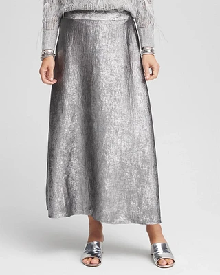 Metallic Satin Maxi Skirt