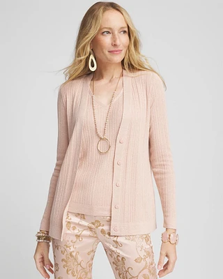 Lurex Ribbed Cardigan