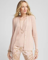 Lurex Ribbed Cardigan