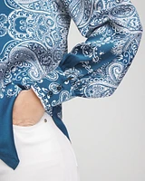 Faux Silk Collared Shirt