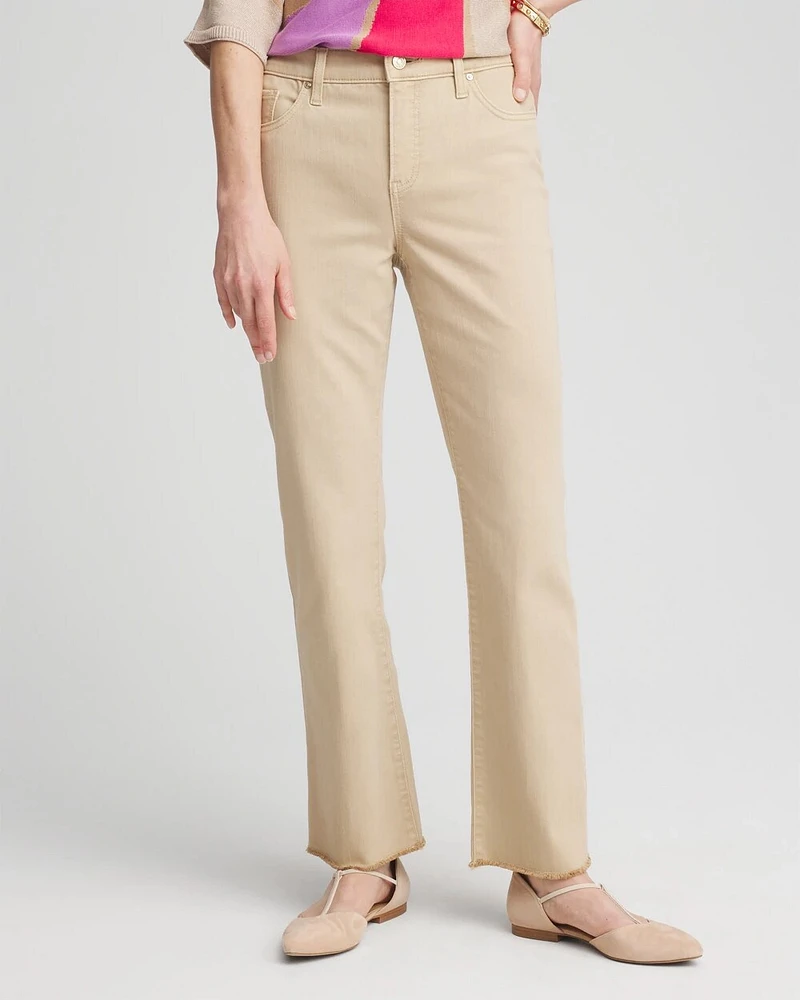 Girlfriend Fray Hem Kick Flare Jeans