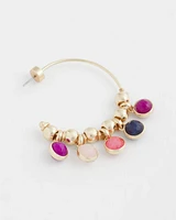No Droop® Multi-color Bead Hoop Earrings