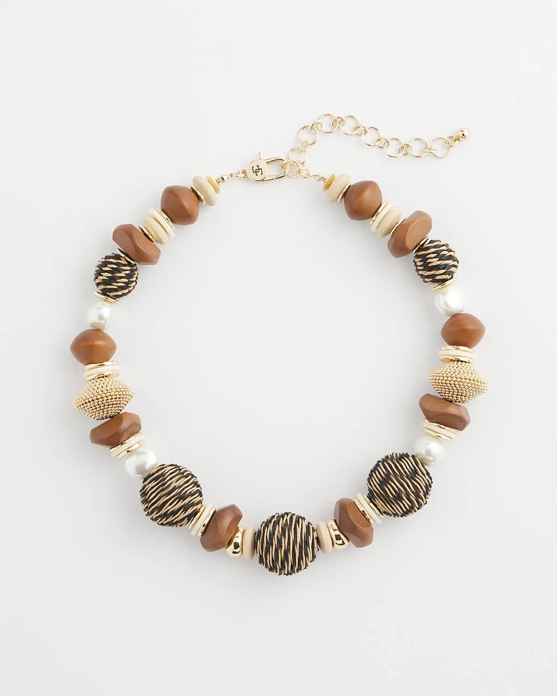 Mixed-Media Short Beaded Necklace