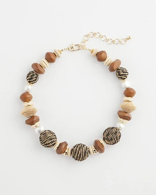 Mixed-Media Short Beaded Necklace