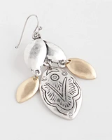 Tonal Mixed Petal Drop Earrings