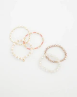 Pink Stretch Set of Five Bracelets