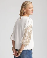 Bubble Hem Pleated Cotton Top