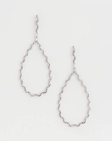 No Droop® Silver Teardrop Wave Earrings