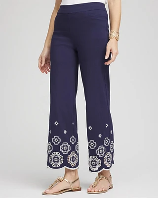 Brigitte™ Embroidered Wide-Leg Cropped Pants