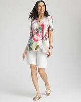 Floral Short Sleeve Forward-Seam Tee