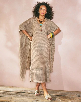 Crochet-Knit Sequins Tank Dress