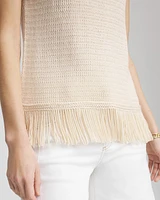 Fringe-Hem Dolman Sweater Tee