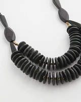 SYLCA® x Chico's Black Disk Bead Statement Necklace