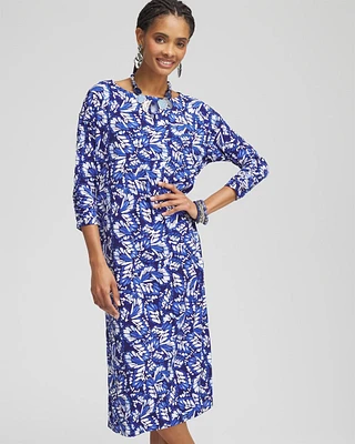 Batwing Sleeved Jersey Midi Dress